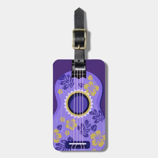 Étiquette À Bagage Balise de bagage de texte personnalisée Ukulele (Devant Vertical)