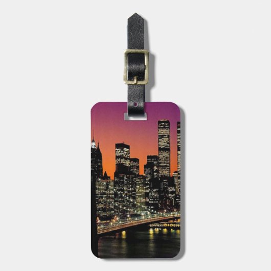 Étiquette À Bagage Balise de bagage de vision de ville personnalisée (Devant Vertical)
