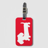 Étiquette À Bagage Balise de bagage de voyage Bright Red Dachshund (Devant Vertical)