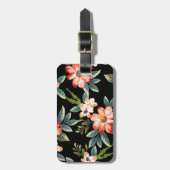 Étiquette À Bagage Balise de bagage de voyage de l'Hibiscus tropical (Devant Vertical)