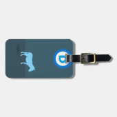 Étiquette À Bagage Balise de bagage démocrate avec bracelet en cuir (Devant horizontal)