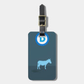 Étiquette À Bagage Balise de bagage démocrate avec bracelet en cuir (Devant Vertical)