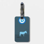 Étiquette À Bagage Balise de bagage démocrate avec bracelet en cuir (Dos Vertical)