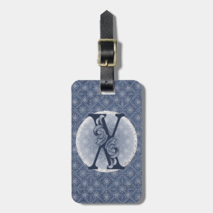 Étiquette À Bagage Balise de bagage Denim Blue Decorative Monogramme