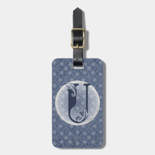 Étiquette À Bagage Balise de bagage Denim Blue Decorative Monogramme