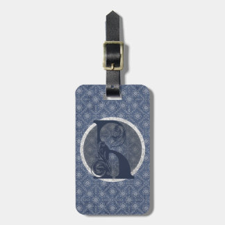 Étiquette À Bagage Balise de bagage Denim Blue Decorative Monogramme 