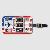 Étiquette À Bagage Balise de bagage Denver Colorado (Devant Horizontal)