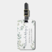 Étiquette À Bagage Balise de bagage d'Eucalyptus aquarelle (Devant Vertical)