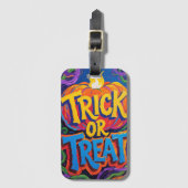 Étiquette À Bagage Balise de bagage d'Halloween "Trick or Treat" (Devant Vertical)