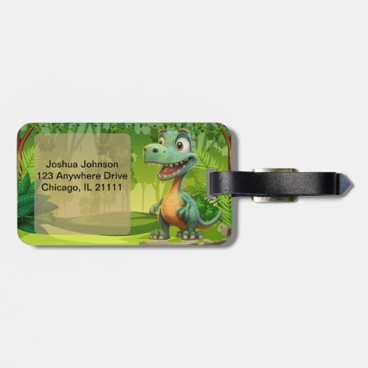 Étiquette À Bagage Balise de bagage Dinosaur (Dos horizontal)