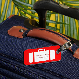 Étiquette À Bagage Balise de bagage distinctif rouge et jaune vif