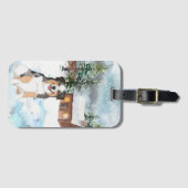 Étiquette À Bagage Balise de bagage du berger australien (bleu) (Devant Horizontal)