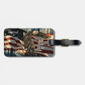 Étiquette À Bagage Balise de bagage du drapeau américain Bald Eagle C (Dos horizontal)