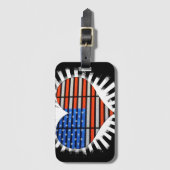 Étiquette À Bagage Balise de bagage du drapeau américain Patriot Hear (Devant Vertical)