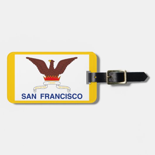 Étiquette À Bagage Balise de bagage du drapeau de San Francisco, Cali (Devant horizontal)
