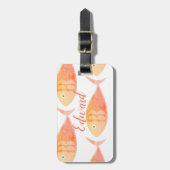 Étiquette À Bagage Balise de bagage du groupe de poissons saumons (Devant Vertical)