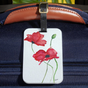 Étiquette À Bagage Balise de bagage en acrylique à fleurs rouges