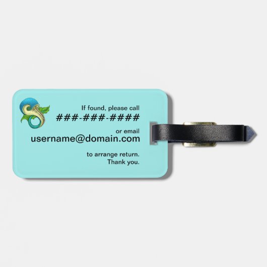 Étiquette À Bagage Balise de bagage en acrylique de poisson impair (Dos horizontal)