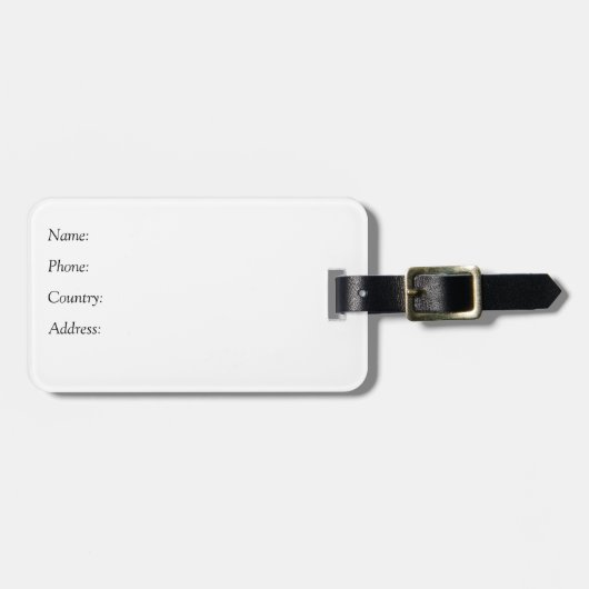 Étiquette À Bagage Balise de bagage en acrylique personnalisée avec l (Devant horizontal)