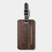 Étiquette À Bagage Balise de bagage en bois foncé pour lui (Devant Vertical)