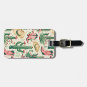 Étiquette À Bagage Balise de bagage en cactus rose (Devant horizontal)