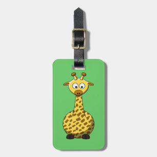 Étiquette À Bagage Balise de bagage en girafe de dessin animé
