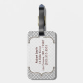 Étiquette À Bagage Balise de bagage en latti en plastique gris (Dos Vertical)