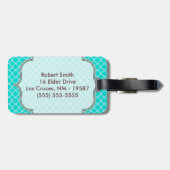 Étiquette À Bagage Balise de bagage en Latti Monogramme en quartz tur (Dos horizontal)