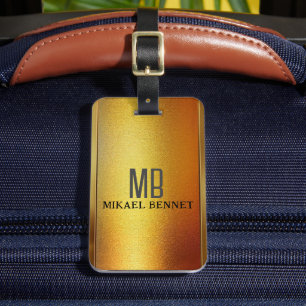 Étiquette À Bagage Balise de bagage en métal brossé PRO Gold