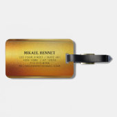 Étiquette À Bagage Balise de bagage en métal brossé PRO Gold (Dos horizontal)
