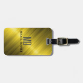 Étiquette À Bagage Balise de bagage en métal brossé PRO Gold (Devant horizontal)