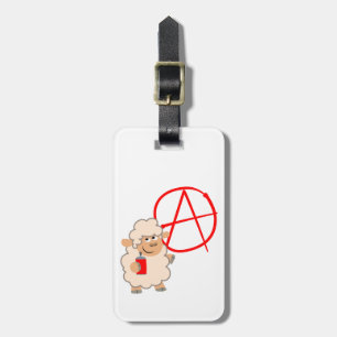 Étiquette À Bagage Balise de bagage en mouton de caricature rebelle