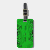 Étiquette À Bagage Balise de bagage en noir sur vert "Fumée" (Devant Vertical)