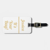Étiquette À Bagage Balise de bagage en or blanc mignon pour femmes (Devant horizontal)
