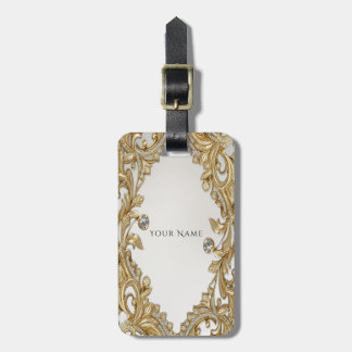 Étiquette À Bagage Balise de bagage en or décoratif