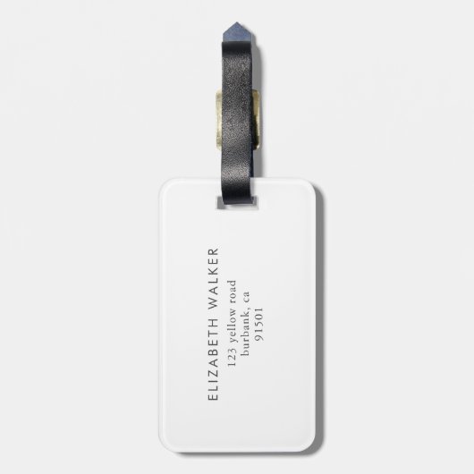 Étiquette À Bagage Balise de bagage en or Dusty ⎢ Monogramme (Dos Vertical)
