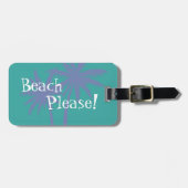 Étiquette À Bagage Balise de bagage en palmier rose (Devant horizontal)