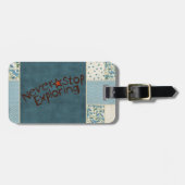 Étiquette À Bagage Balise de bagage en Patchwork bleu (Devant horizontal)