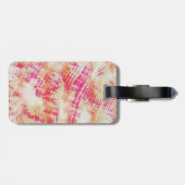 Étiquette À Bagage Balise de bagage en teinture rose orange Shibori (Dos horizontal)