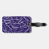 Étiquette À Bagage Balise de bagage en texte Merci multilingue (Dos horizontal)