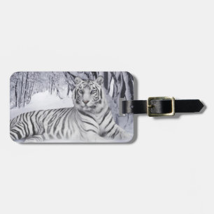 Étiquette À Bagage Balise de bagage en tigre blanc
