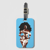 Étiquette À Bagage Balise de bagage femme noire avec Gras Graphique (Devant Vertical)