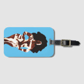 Étiquette À Bagage Balise de bagage femme noire avec Gras Graphique (Devant Horizontal)