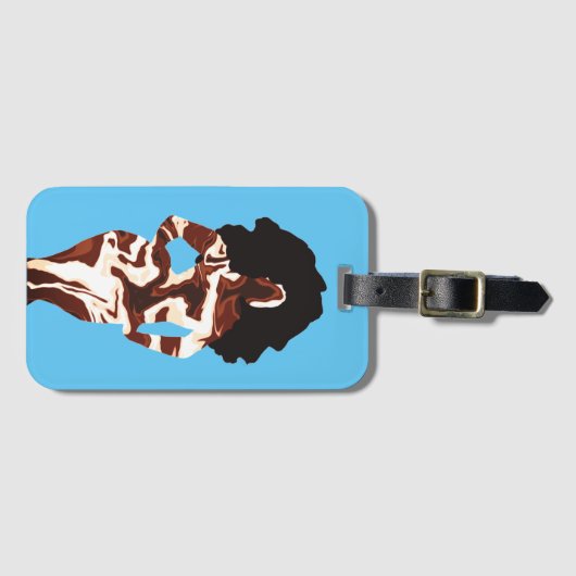 Étiquette À Bagage Balise de bagage femme noire avec Gras Graphique (Devant Horizontal)