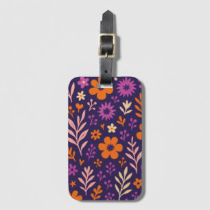 Étiquette À Bagage Balise de bagage Feuille de fleurs violettes