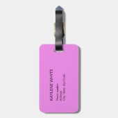 Étiquette À Bagage Balise de bagage Feuille de palme verte et rose (Dos Vertical)