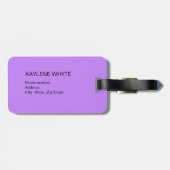 Étiquette À Bagage Balise de bagage Feuille de palme verte et violett (Dos horizontal)