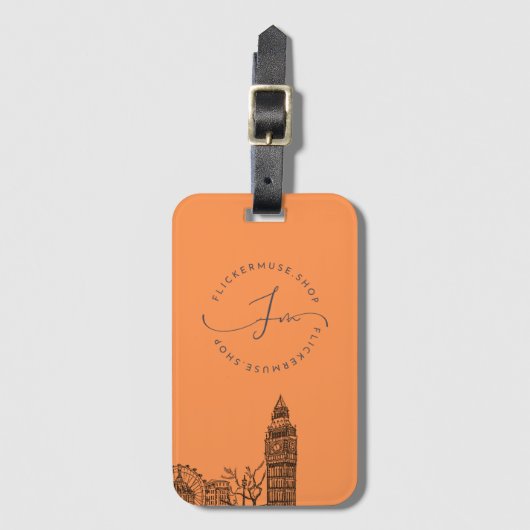 Étiquette À Bagage Balise de bagage Flickermuse (orange) (Devant Vertical)