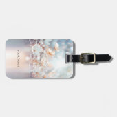 Étiquette À Bagage Balise de bagage florale de Pêche blanche (Devant horizontal)