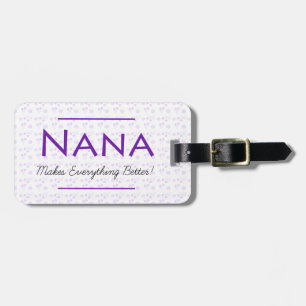 Étiquette À Bagage Balise de bagage florale pourpre pour Nana